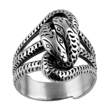 Double Snake Head Shape 316 Stainless Steel Mens Ring SZ 8-13 Double Snake Head Shape 316 Stainless Steel Mens Ring SZ 8-13